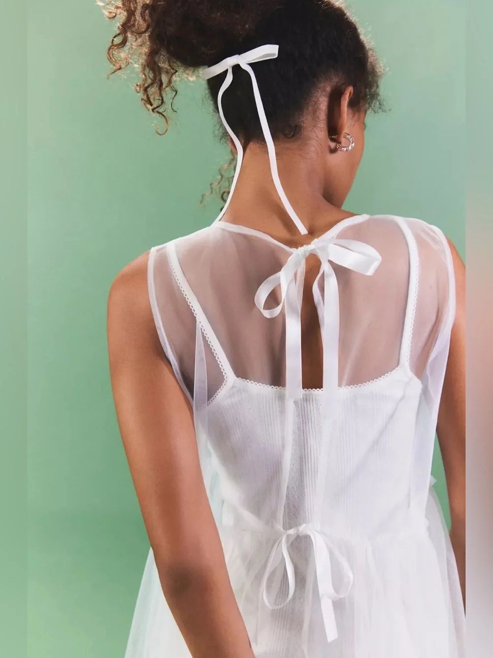 Urban Outfitters Sheer Ruffle Midi Robe - Picture 2 of 10